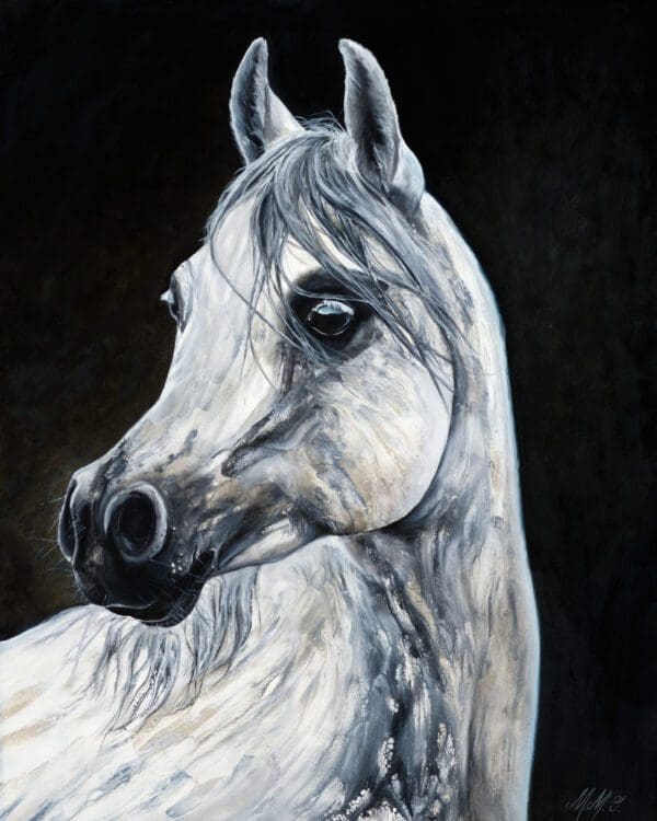 Arabian Blanco Art By Monica MMG Art Studio Colroado