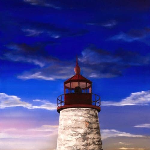 Evening Lighthouse 2 Artworks by Monica - Colorado