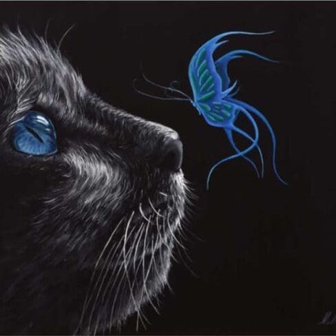 Mystical Cat Artwork by Monica MMG Studio