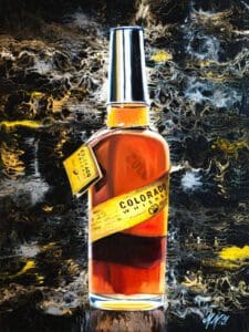 Artwork by Monica Marquez Gatica from Monica Fine Art - A captivating painting capturing the essence of Stranahan's Whisky in a mesmerizing blend of colors and textures.