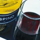 Close-up of the textured label on a Jerez Valdespino Sherry bottle in a realistic painting