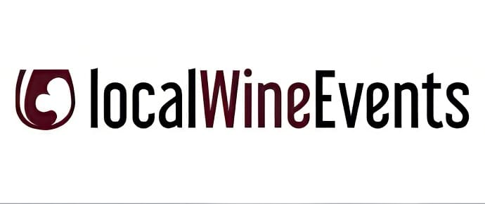 LocalWineEvents logo, representing a platform that showcases wine-related events and articles, including a feature on Monica Marquez Gatica’s wine-inspired art.